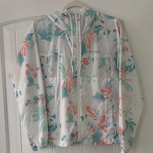 Columbia White Floral Hooded Jacket